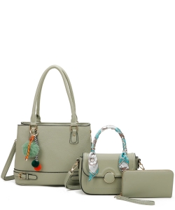 Fashion Charm 3 in 1 Satchel Set LF455T3 TURQUOISE